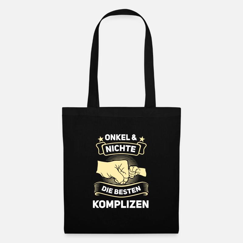 Onkel Nichte Nichten Geschenk - Stoffbeutel - Schwarz
