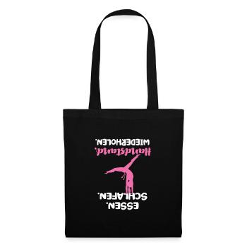Handstand Handstände Turnerin Geschenk - Stoffbeutel - Schwarz - Vorne