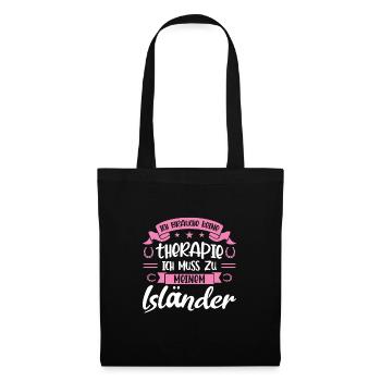 Isländer Pferd Islandpferde Geschenk - Stoffbeutel - Schwarz - Vorne