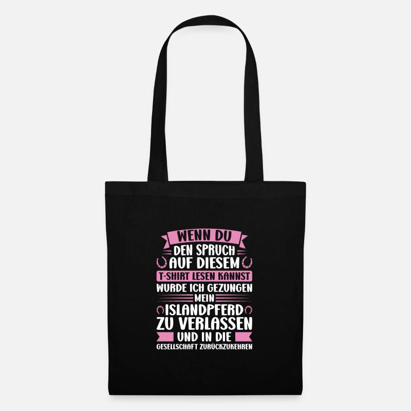 Islandpferd Isländer Reiten Geschenk - Stoffbeutel - Schwarz