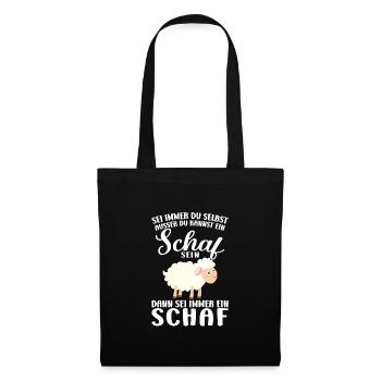 Schaf Schafe Schäfchen Geschenk - Stoffbeutel - Schwarz - Vorne