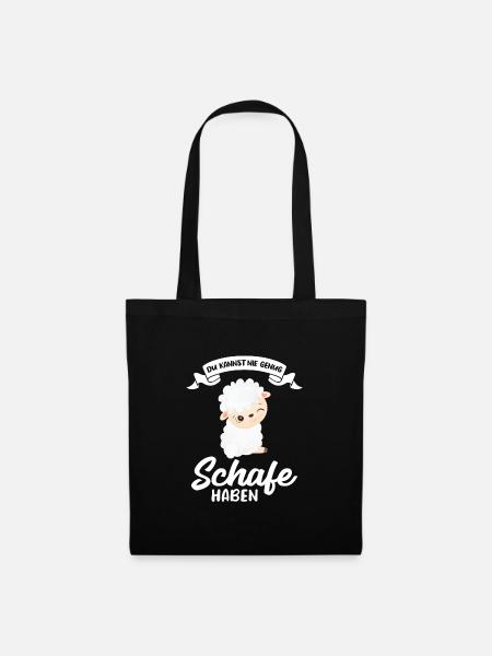 Schafe Tier Schäfer Geschenk - Stoffbeutel - Schwarz