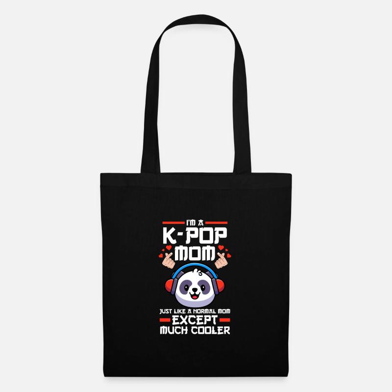 K-Pop Mom Panda K-Pop Mom Panda Geschenk - Stoffbeutel - Schwarz