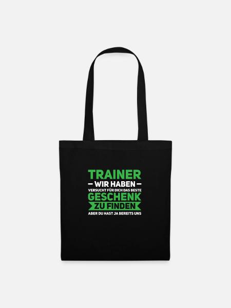Trainer Fußball Fußballtrainer Geschenk - Stoffbeutel - Schwarz