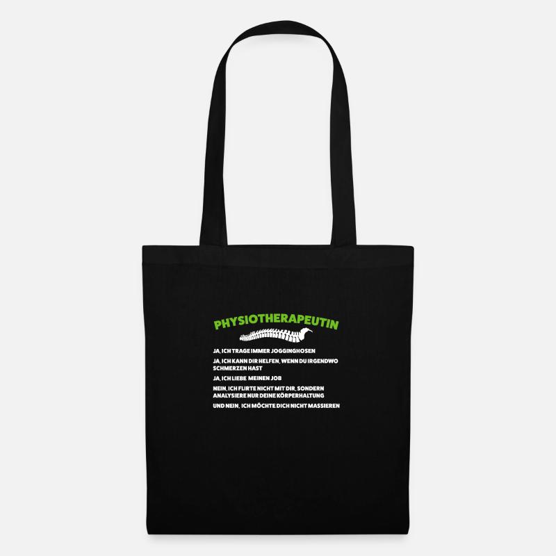 Physio Physiotherapeutin Praxis Geschenk - Stoffbeutel - Schwarz
