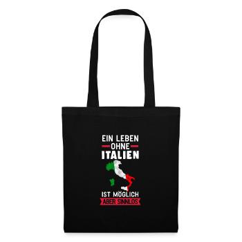 Italien Reisen Urlaub Geschenk - Stoffbeutel - Schwarz - Vorne
