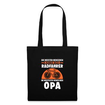 Fahrrad Radfahrer Opa Fahrradfahrer Geschenk - Stoffbeutel - Schwarz - Vorne
