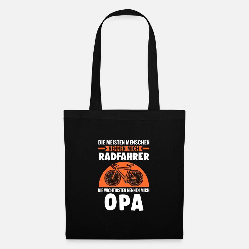 Fahrrad Radfahrer Opa Fahrradfahrer Geschenk - Stoffbeutel - Schwarz