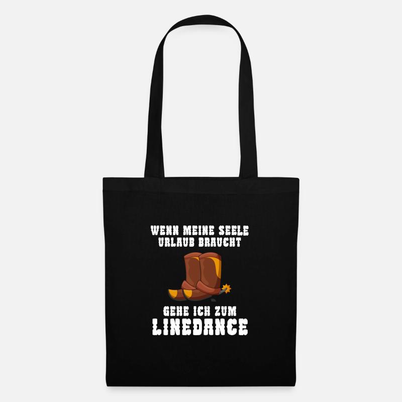 Linedance Linedancer Tänzer Geschenk - Stoffbeutel - Schwarz