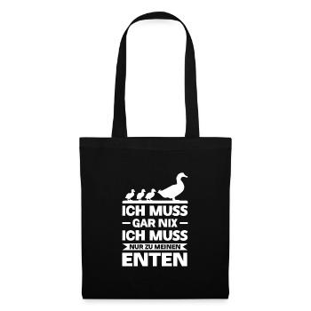 Enten Ente Entenzucht Geschenk - Stoffbeutel - Schwarz - Vorne