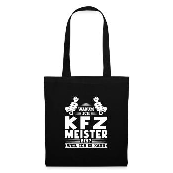 KFZ Meister Mechaniker KFZ-Mechaniker Geschenk - Stoffbeutel - Schwarz - Vorne