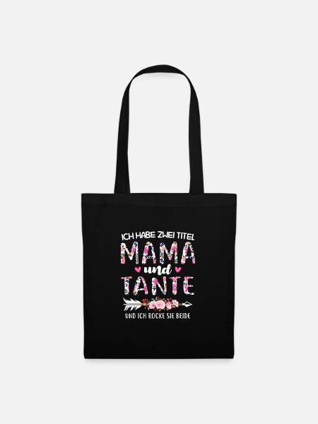 Mama Tante Mutter Geschenk - Stoffbeutel - Schwarz
