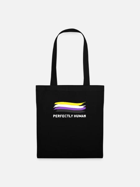 Nicht binäre Csd nicht binäre Flagge Geschenk - Stoffbeutel - Schwarz