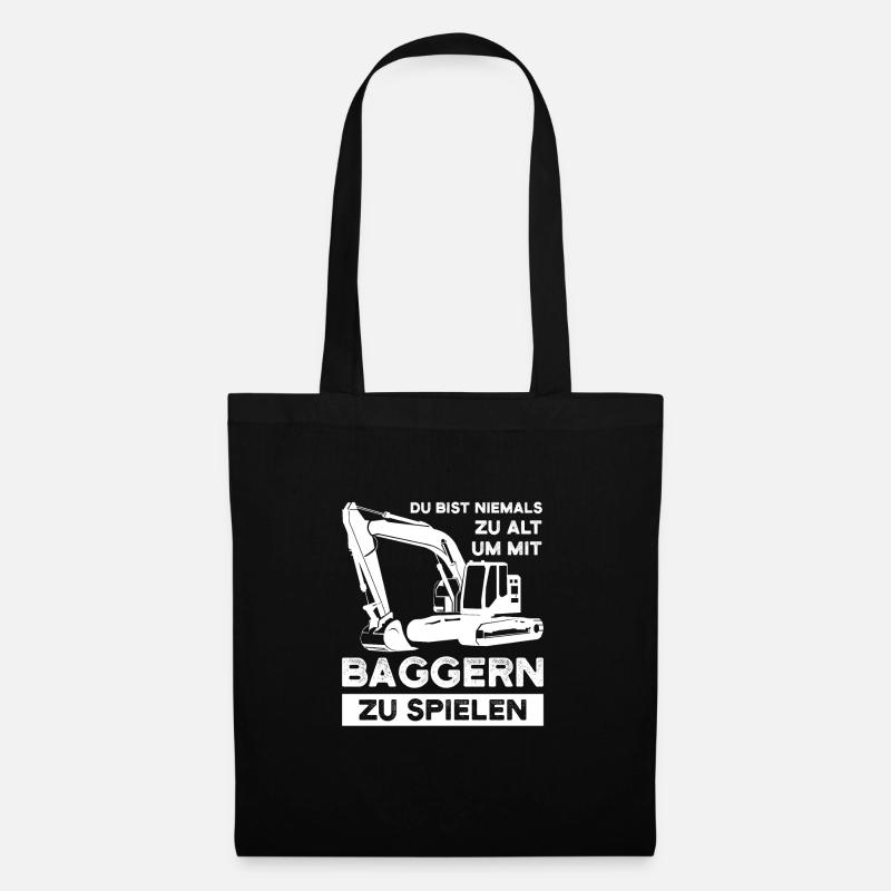 Bagger Bauplatz Radlader Geschenk - Stoffbeutel - Schwarz