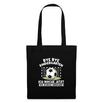 Schulkind Fußball Erstklässler Geschenk - Stoffbeutel - Schwarz - Vorne