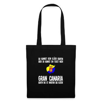 Gran Canaria Urlaub Reisen Geschenk - Stoffbeutel - Schwarz - Vorne