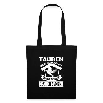Tauben Vogel Taube Geschenk - Stoffbeutel - Schwarz - Vorne