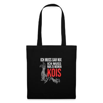 Kois Fisch Koifisch Geschenk - Stoffbeutel - Schwarz - Vorne