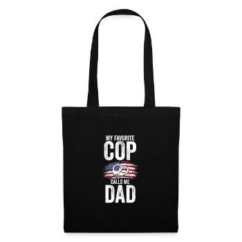 Cop Dad Cop Dad Familie Geschenk - Stoffbeutel - Schwarz - Vorne
