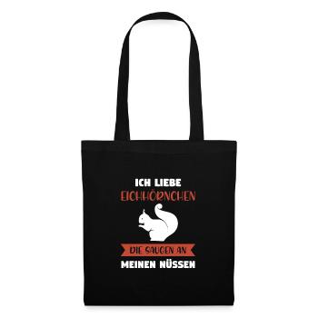 Eichhörnchen Tier Eichhörnchenliebhaber Geschenk - Stoffbeutel - Schwarz - Vorne