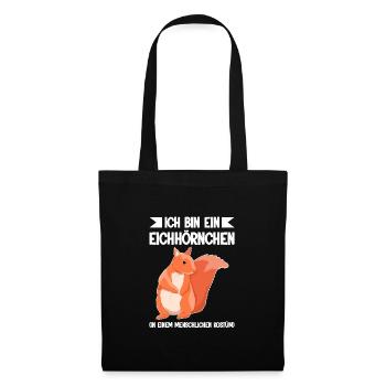Eichhörnchen Tier Eichhörnchenliebhaber Geschenk - Stoffbeutel - Schwarz - Vorne