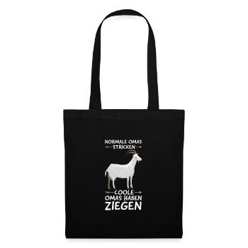 Ziege Oma Ziegen Geschenk - Stoffbeutel - Schwarz - Vorne