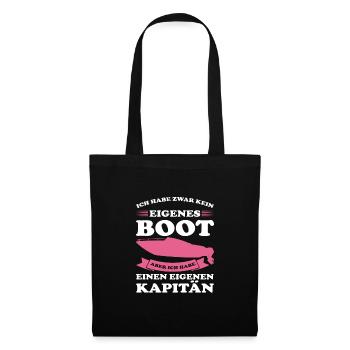 Kapitän Boot Bootfahrer Geschenk - Stoffbeutel - Schwarz - Vorne