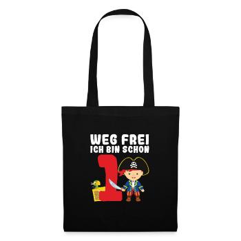 1.Geburtstag Pirat Piraten Party Geschenk - Stoffbeutel - Schwarz - Vorne