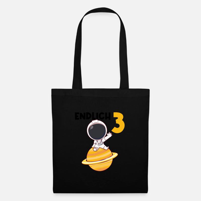 3.Geburtstag Astronaut 3 Jahre alt Geschenk - Stoffbeutel - Schwarz