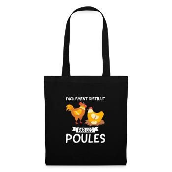 Huhn Huhn Tier Geschenk - Stoffbeutel - Schwarz - Vorne