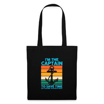 Captain Boat Captains Cadeau - Sac en tissu - noir - Devant