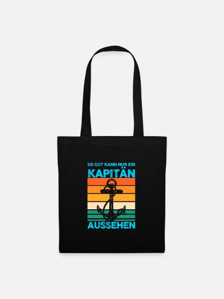 Kapitän Boot Bootfahrer Geschenk - Stoffbeutel - Schwarz