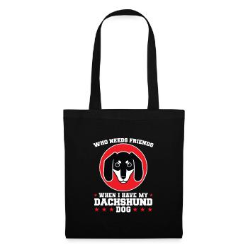 dackel Mama Dackel Haustiere Mutter Geschenk - Stoffbeutel - Schwarz - Vorne