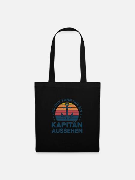 Kapitän Kapitäne Bootfahren Geschenk - Stoffbeutel - Schwarz