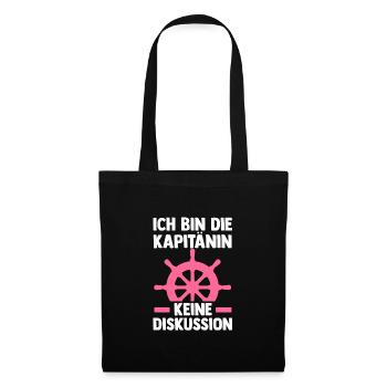 Kapitänin Boot Bootbesitzerin Geschenk - Stoffbeutel - Schwarz - Vorne