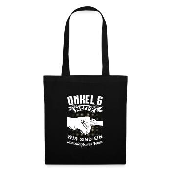 Onkel Neffe Onkels Geschenk - Stoffbeutel - Schwarz - Vorne