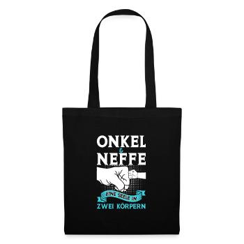 Onkel Neffe Onkels Geschenk - Stoffbeutel - Schwarz - Vorne