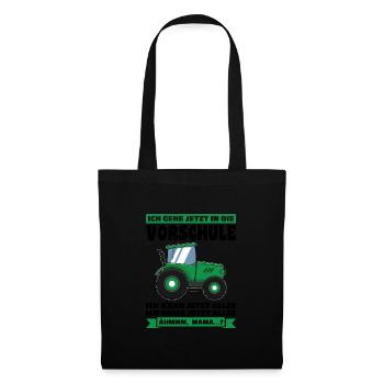 Vorschule Traktor Vorschüler Geschenk - Stoffbeutel - Schwarz - Vorne