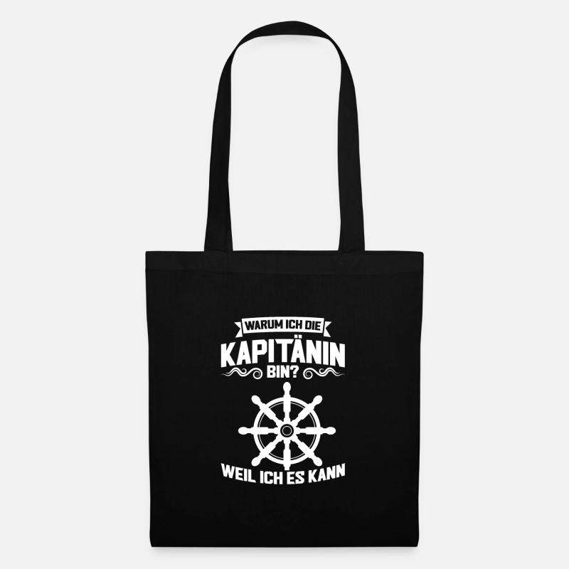 Kapitänin Boot Bootsfahrerin Geschenk - Stoffbeutel - Schwarz