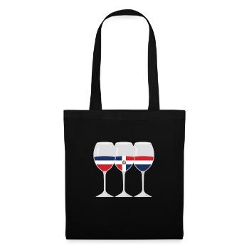 Flag Wine Glass Dominican Republic Gift - Tote Bag - black - Front