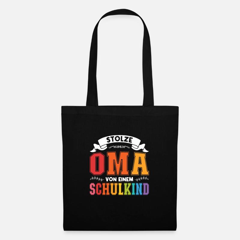 Oma Schulkind Schulanfänger Geschenk - Stoffbeutel - Schwarz