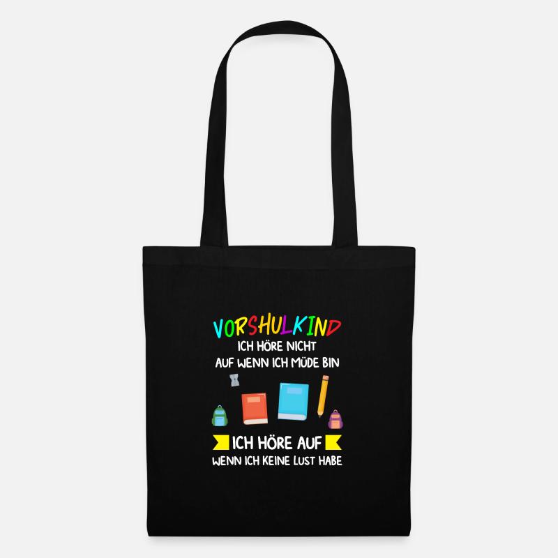 Vorschule Anfang Vorschulkind Geschenk - Stoffbeutel - Schwarz