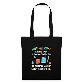 Vorschule Anfang Vorschüler Geschenk - Stoffbeutel - Schwarz - Vorne