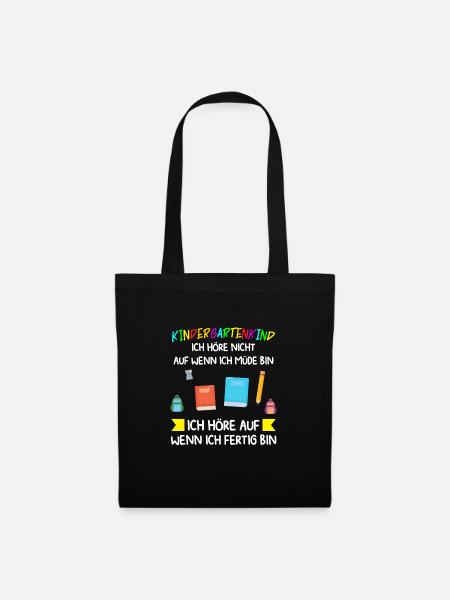 Kindergarten Anfang Kindergartenanfänger Geschenk - Stoffbeutel - Schwarz