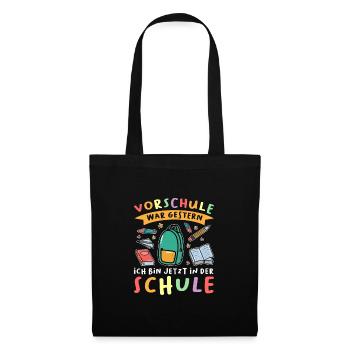 Schulkind Anfang Einschulung Geschenk - Stoffbeutel - Schwarz - Vorne