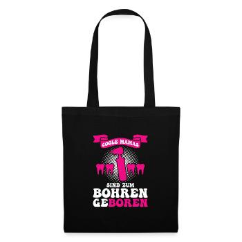 Zahn Zahnarzt Bohren Zahn Geschenk - Stoffbeutel - Schwarz - Vorne