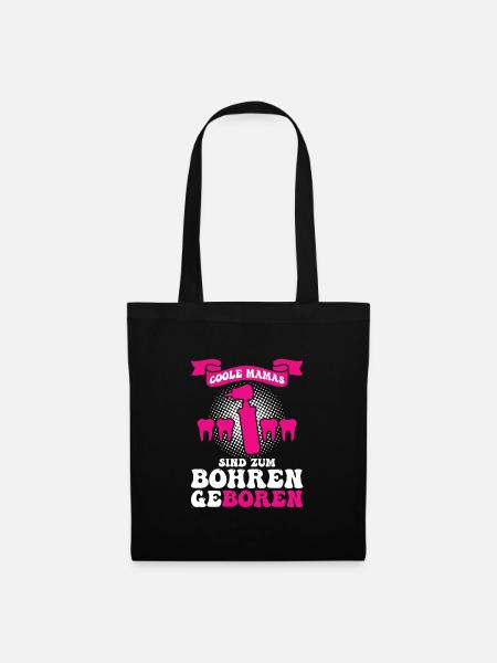 Zahn Zahnarzt Bohren Zahn Geschenk - Stoffbeutel - Schwarz