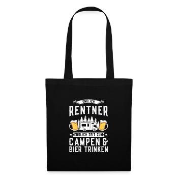 Campen Bier Camping & bier Bier Geschenk - Stoffbeutel - Schwarz - Vorne