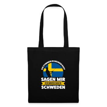 Schwedisch Angler Angeln Schweden Geschenk - Stoffbeutel - Schwarz - Vorne