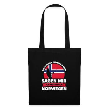Angler Norwegisch Angeln Norwegen Geschenk - Stoffbeutel - Schwarz - Vorne